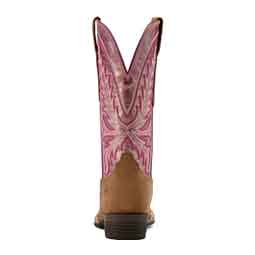 Rock Creek 12-in Cowgirl Boots Tawny Roughout/Violet Pink - Item # 51088