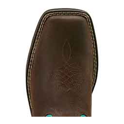 Callie Western 10-in Square Toe Cowgirl Boots Hickory/Turquoise - Item # 51092