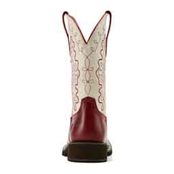 Callie Western 10-in Square Toe Cowgirl Boots Cherry Red/Ivory - Item # 51092