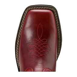 Callie Western 10-in Square Toe Cowgirl Boots Cherry Red/Ivory - Item # 51092