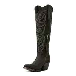 Laramie 18-in Stretch Fit Cowgirl Boots Distressed Black - Item # 51093