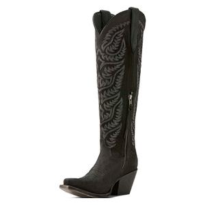 Laramie 18-in Stretch Fit Cowgirl Boots Distressed Black - Item # 51093
