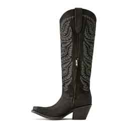 Laramie 18-in Stretch Fit Cowgirl Boots Distressed Black - Item # 51093