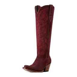 Laramie 18-in Stretch Fit Cowgirl Boots Burgundy Suede - Item # 51093