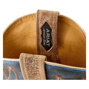 Gold Point 12-in Bison Leather Cowboy Boots Earth Brown/Blue - Item # 51101