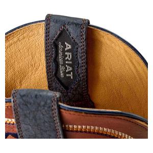 Rock Ridge 11-in Bison Leather Cowboy Boots Navy Bison/Ginger - Item # 51103