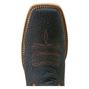 Rock Ridge 11-in Bison Leather Cowboy Boots Navy Bison/Ginger - Item # 51103