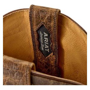 Rock Ridge 11-in Bison Leather Cowboy Boots Brown/Nutshell Tan - Item # 51103