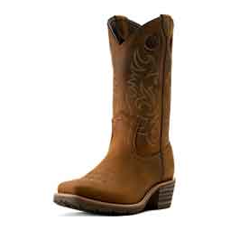 Hybrid Roughstock 12-in Square Toe Cowboy Boots Distressed Brown - Item # 51106