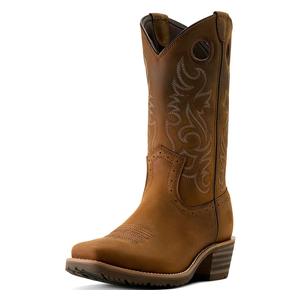 Hybrid Roughstock 12-in Square Toe Cowboy Boots Distressed Brown - Item # 51106