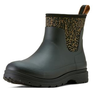 Womens Kelmarsh 6-in Shortie Rubber Boots Black/Ocelot - Item # 51130