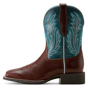 Round Up Filly 9-in Cowgirl Boots Oil Teak/Blue - Item # 51137
