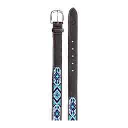 Estelle Hand Beaded Womens Belt Dark Brown/Navy - Item # 51185