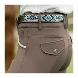 Estelle Hand Beaded Womens Belt Dark Brown/Navy - Item # 51185