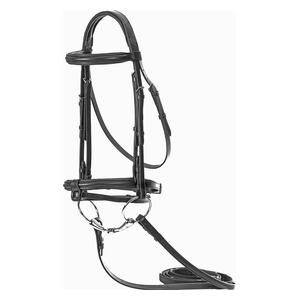 Equinavia Saga Padded Dressage Bridle with Reins Black - Item # 51250