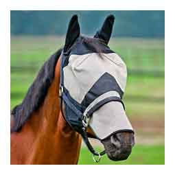 Horze Long Nose Horse Fly Mask with Ears Black/Light Brown - Item # 51264