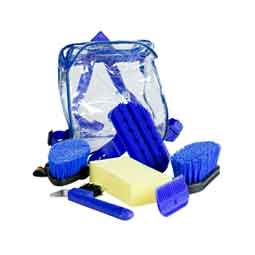 Horze Soft Grip Grooming Backpack Set Blue - Item # 51297