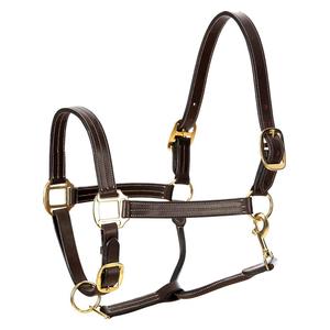Equinavia Valkyrie Triple Stitched Leather Horse Halter Chocolate Brown - Item # 51325