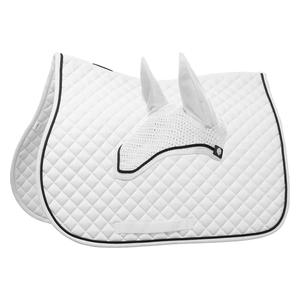 Voss All-Purpose Horse Saddle Pad and Bonnet Set White/Black - Item # 51420