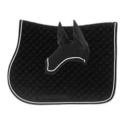 Voss All-Purpose Horse Saddle Pad and Bonnet Set Black/White - Item # 51420