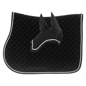 Voss All-Purpose Horse Saddle Pad and Bonnet Set Black/White - Item # 51420