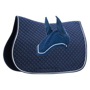 Voss All-Purpose Horse Saddle Pad and Bonnet Set Bluestone/White - Item # 51420