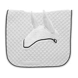 Voss Dressage Horse Saddle Pad and Bonnet Set White/Black - Item # 51421