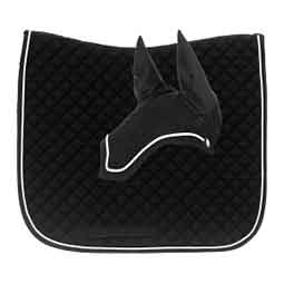 Voss Dressage Horse Saddle Pad and Bonnet Set Black/White - Item # 51421