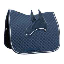 Voss Dressage Horse Saddle Pad and Bonnet Set Bluestone/White - Item # 51421