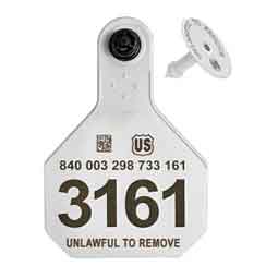 840 UHF 4-Star Tamper Proof 1-Sided Ear Tag White - Item # 51548
