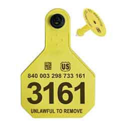 840 UHF 4-Star Tamper Proof 1-Sided Ear Tag Yellow - Item # 51548