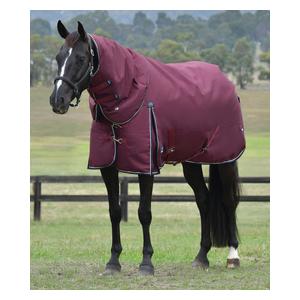 Comfitec Essential Turnout Medium Horse Blanket with Detach-a-Neck Burgundy/Navy - Item # 51585