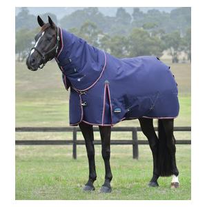Comfitec Essential Turnout Medium Horse Blanket with Detach-a-Neck Navy/Burgundy - Item # 51585