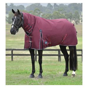 Comfitec Essential Turnout Medium Horse Blanket with Combo Neck Burgundy/Navy - Item # 51587