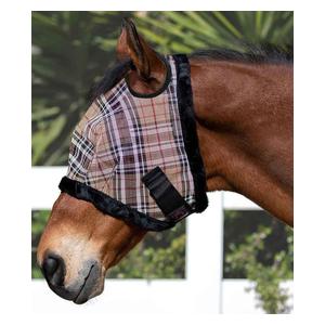 Horse Fly Mask with Fleece Trim Black Plaid - Item # 51614