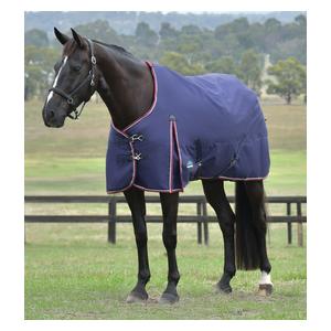Comfitec Essential Turnout Heavy Horse Blanket with Standard Neck Navy/Burgundy - Item # 51618