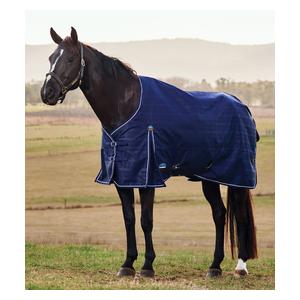 Comfitec Prelim Heavy Turnout Horse Blanket with Standard Neck Navy Embossed Plaid - Item # 51637