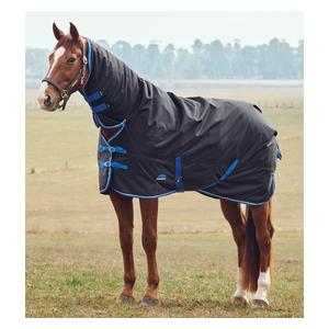 Comfitec Tyro Turnout Medium Horse Blanket with Combo Neck Black/Cobalt - Item # 51640