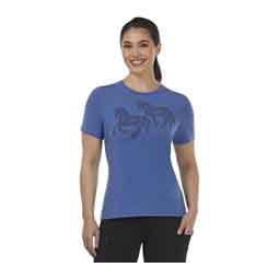 On the Double Horse Womens T-Shirt Blue Moon - Item # 51792