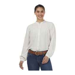 Hollyhocks and Horseshoes Womens Blouse Soft White - Item # 51886