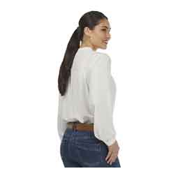 Hollyhocks and Horseshoes Womens Blouse Soft White - Item # 51886