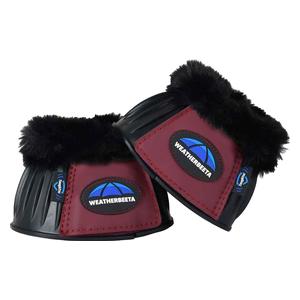 Tough-Tec Prime Fleece Trim Rubber Bell Horse Boots Black/Burgundy - Item # 52067