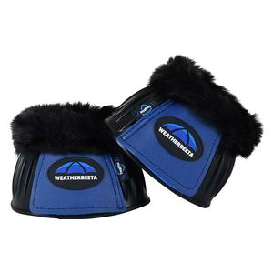 Tough-Tec Prime Fleece Trim Rubber Bell Horse Boots Black/Cobalt - Item # 52067