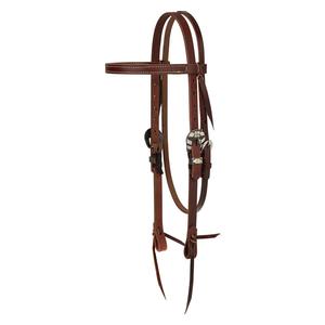 STS Ranch Engraved Buckle 3/4-in Harness Leather Browband Horse Headstall Floral - Item # 52128