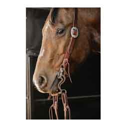 STS Ranch Engraved Buckle 1-in Harness Leather Split Ear Horse Headstall Floral - Item # 52130