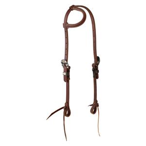 STS Ranch Engraved Buckle 3/4-in Harness Leather Sliding Ear Horse Headstall Floral - Item # 52136