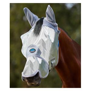 Comfitec Hexi Shield Horse Fly Mask with Ears and Nose Silver - Item # 52447