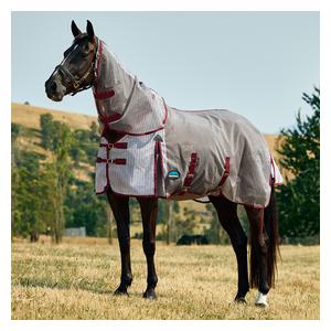 Comfitec RipShield Detach-A-Neck Horse Fly Sheet White/Burgundy - Item # 52456