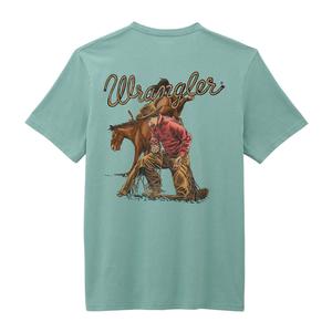 Cowboy Graphic Mens T-Shirt Oil Blue - Item # 52518