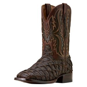 Ashwood 11-in Wide Square Toe Cowboy Boots Java Pirarucu/Deep Chocolate - Item # 52534